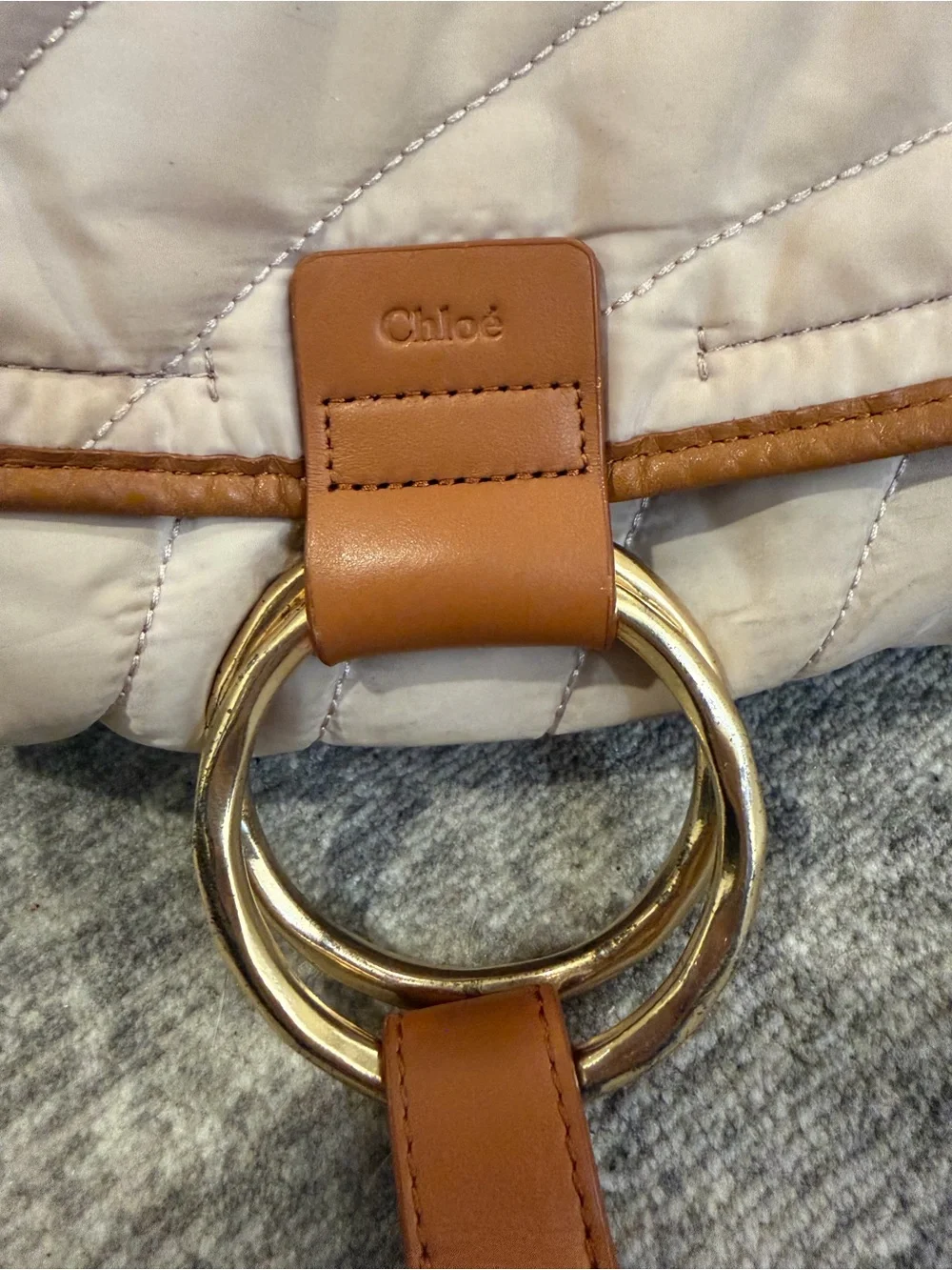 Chloe Light Pink Quilted Diaper Bag